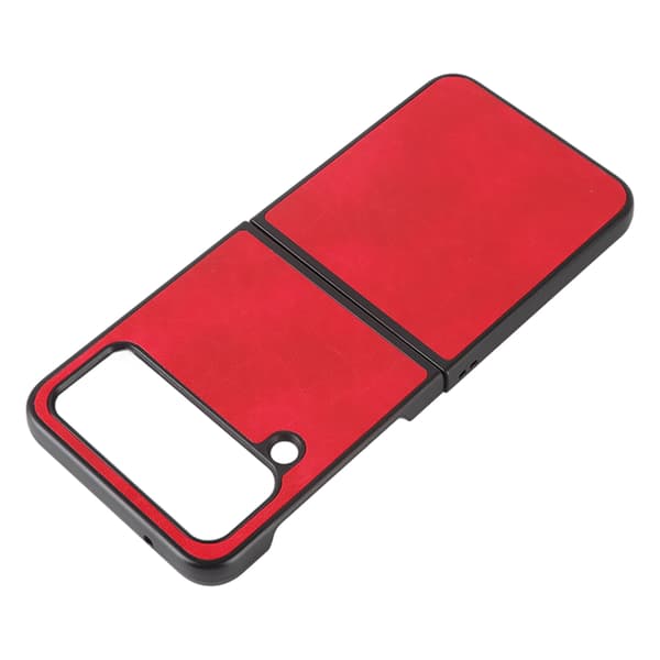 Vikbart telefonfodral PU-läder skyddande skal mjukt foder för Samsung Galaxy Z FLIP 4 Röd