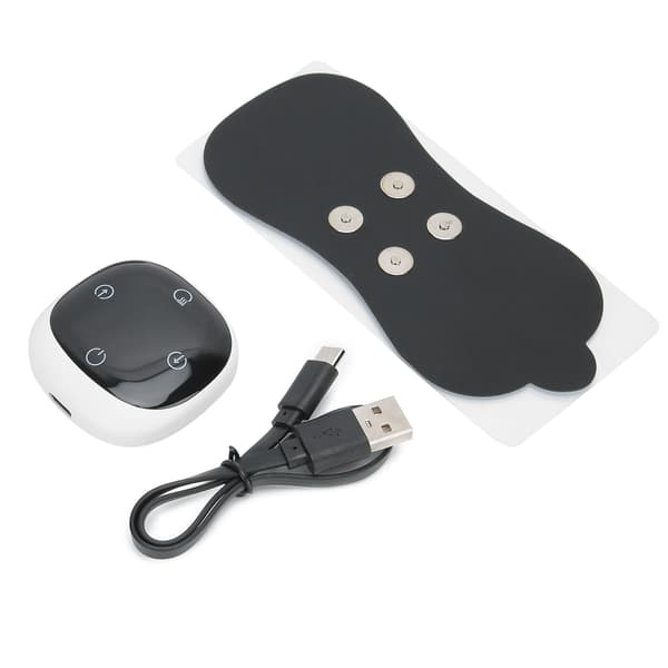 USB-laddning EMS Mini Elektrisk Nackmassager Muskelvärk Lindring Cervikal Massageplåster Vit