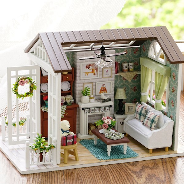 DIY Dockhus Dockhus Miniatyr Handgjord Dockhus Kit Perfekt DIY Present