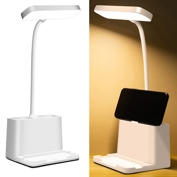 Barnläslampa 3 LED-lägen Stabil bas Flexibel svanhals USB-laddning Barnbordslampa för studenter Studie Arbete