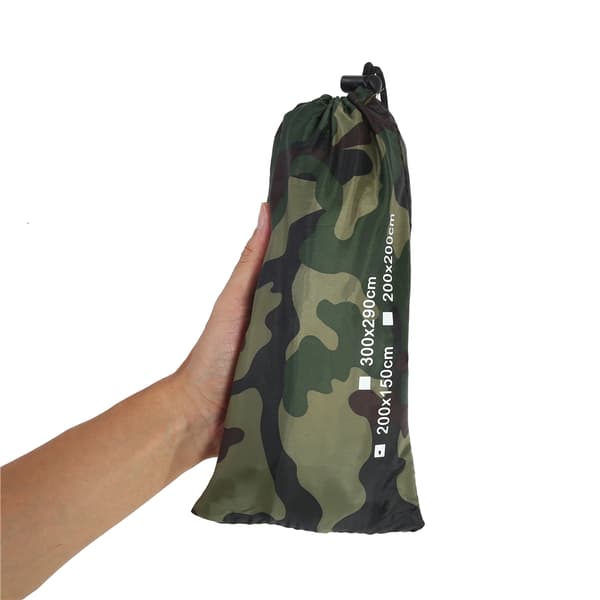 Kamouflage Utomhus Portabel Lättvikt Regntät Matta Regntält Tarp Skydd (2*1.43m)