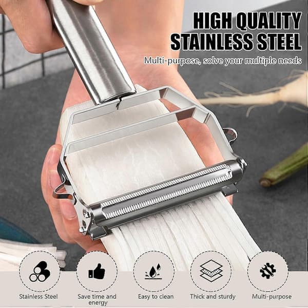 Multifunctional Stainless Steel Julienne Peeler, Vegetable Peeler, Double Planer, Grater, Kitchen Utensil, Cooking Tool
