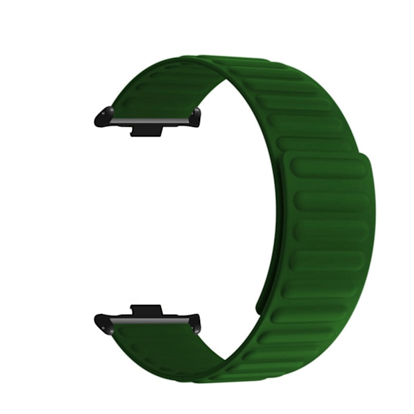 2pcs Magnet Replacement Watch Straps Silicone Magnetic Closure Watch Strap for Mi Band 8 Pro OD Green