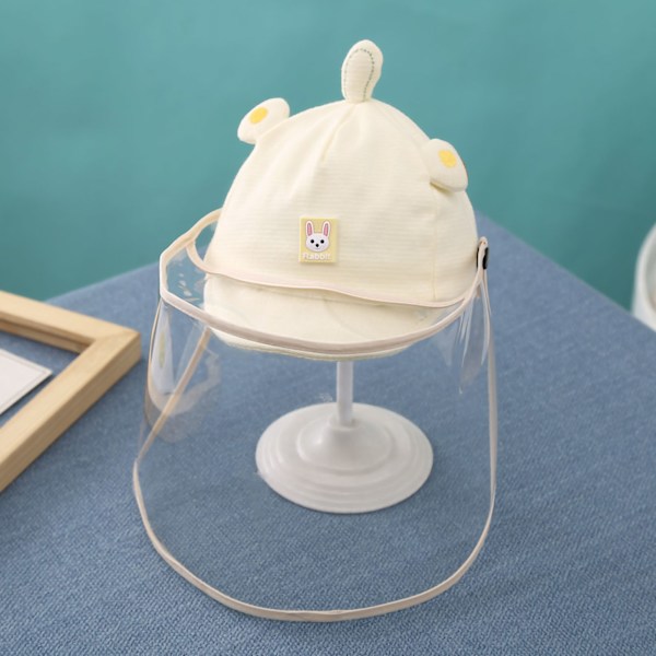 Avtagbar barns ansiktsmask hatt avtagbar transparent ansiktsmask gul