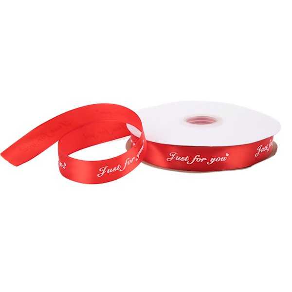 100 yards rött satinband 2,6 cm bredd dubbelt satinband glansigt polyester rött band tunt för festdekoration