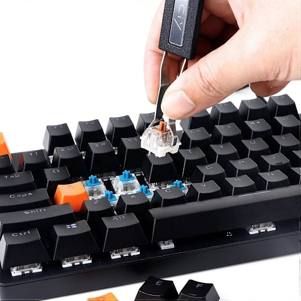 Ny Mote Kingdom Keycap Puller Brytertrekker Rustfritt Stål Keycap Fjerningsverktøy med 2 stk Tastatur Rengjøringsbørste for Mekanisk Tastatur