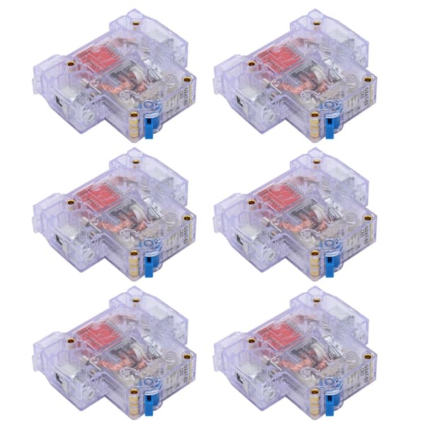 12 stk DZ47‑63 1P 6‑63A Transparent effektbryter MCB luftbryter kretsbeskyttelse