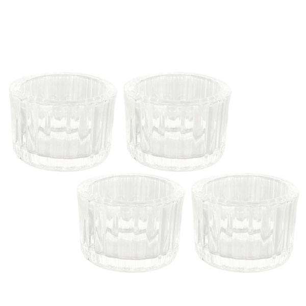 Telys lysestaker i glass HM2330601 med 4 klare telys lysestaker for bordet midtpunkt
