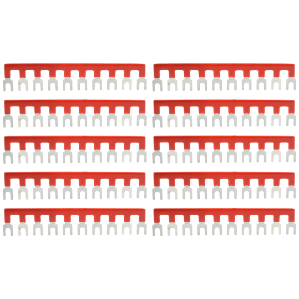 10 stk Barrier Gaffel Type Stripe 400V 25A PVC kappe Kobber Materiale TB Jumper Block Terminal Strips til husholdningsapparater TB 2510