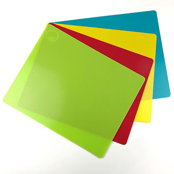 Extra Tjock Mjuk Plast Skärbräda - Multifunktionell Hackbräda (Set om 4) - Halkfri Skärbräda, 305*380*0.85mm