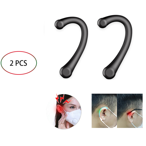 2 stk silikon ørekroker Anti-skli maske øreholdere Smertebestandige ørebeskyttere Briller Holder Brilleholder Tilbehør