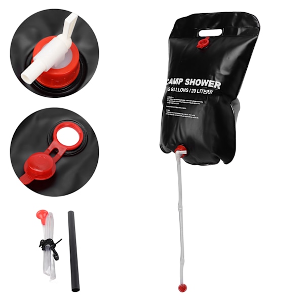 Solvärme campingduschväska Bärbar campduschväska PVC klättersommardusch
