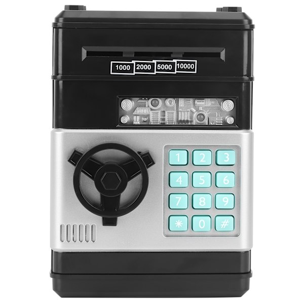 Elektronisk spargrissimulering ATM Lösenord Penglåda Kontantmynt Sparlåda Present till KidBlack