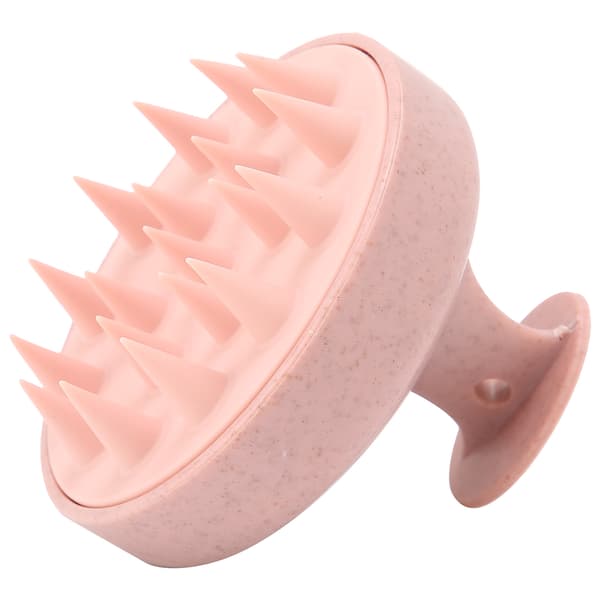 Silikon hårbottenmassageborste Hem Bärbar Hårtvätt Schampoborste Hårbottenexfoliator Rosa