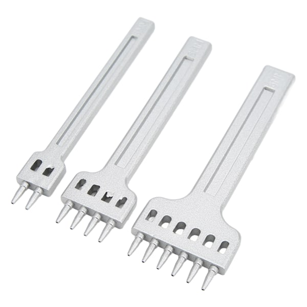 Lærpinner i 2, 4 og 6 tenner - Sinkpinner i sinklegering - Hvit, fin glans - Stor åpning - Speilblank overflate - Sydd - 6 mm