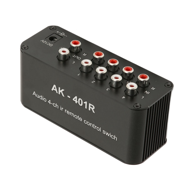 4-veis RCA-bryter multifunksjonell 4-i-1-ut RCA-stereobrytervelger med IR-fjernkontroll for DVD-spillkonsoll