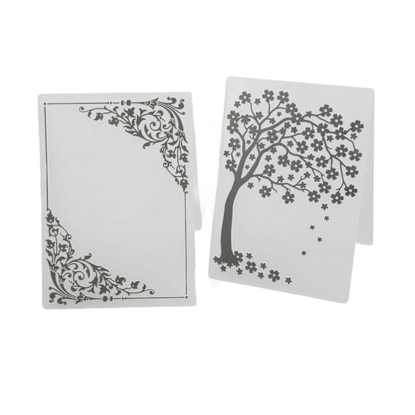 2 stk. prægemapper i plastmateriale Dekorative teksturer DIY fremstilling af prægede designs Skabeloner til scrapbooking