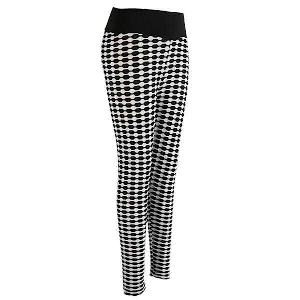 Yoga byxor rumpa lyft elastisk hög midja kvinnor leggings svart och vit för träning XL