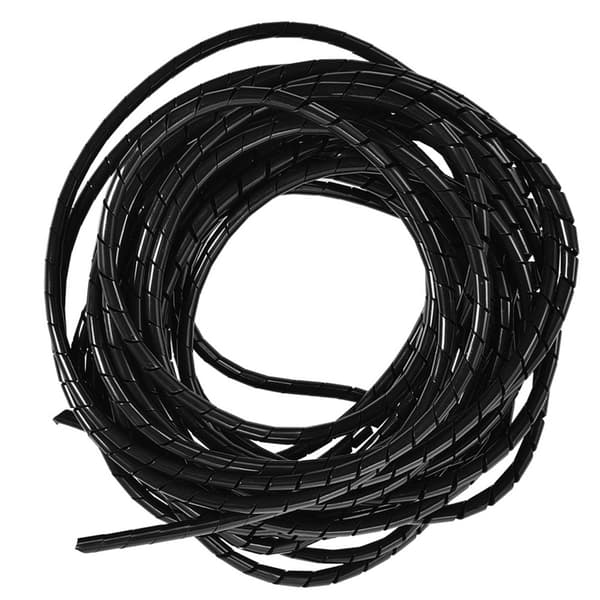 10 m spiral kabelvikle, pæn, skjuler bindetråd, kabelstyring, PC, TV, hjemmekontor, 6 mm, sort