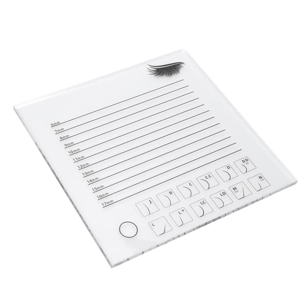 20x20cm Vippeextensions Plastbrett Klar Skala Gjennomsiktig Vippeextensionsholder Vaskbart PP Stort Vippebrett