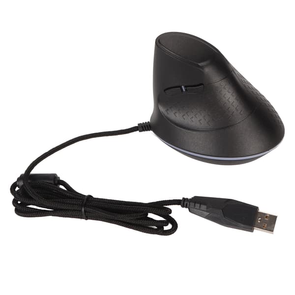 Vertikal mus 7 programmerbare knapper RGB 11 belysningstilstande Justerbar DPI Kablet ergonomisk vertikal mus til spilspiller Sort