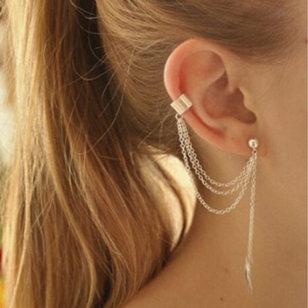 7 st Ear Cuffs Örhängen Kvinnor Flickor Legering Snygg Blad Stjärnformad Hänge Clip På Örhängen Smyckesset