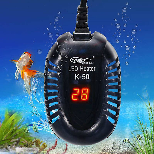LED Temperaturvisning - 50w Mini Nedsænkelig Akvarievarmer til Fiskekum