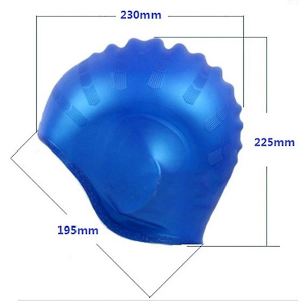 Simmhuvor för långt hår, 2-pack Unisex 3D Skyddande simmhuvor - Svart & Lila
