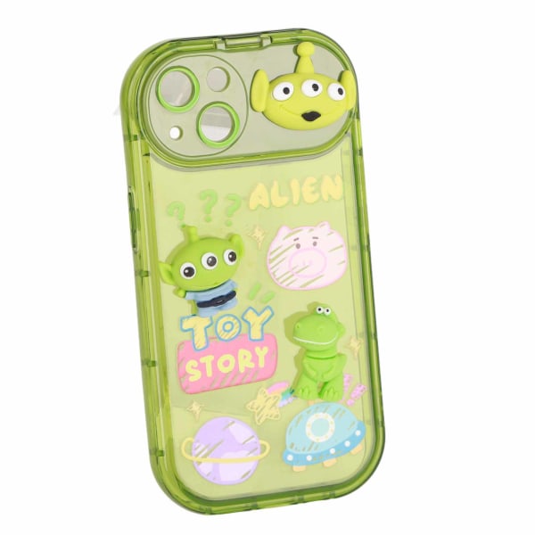 Phone case Silikon Mjukt Spegelställ Klart tecknat print Phone case med snöre för IOS Grön för IOS 13