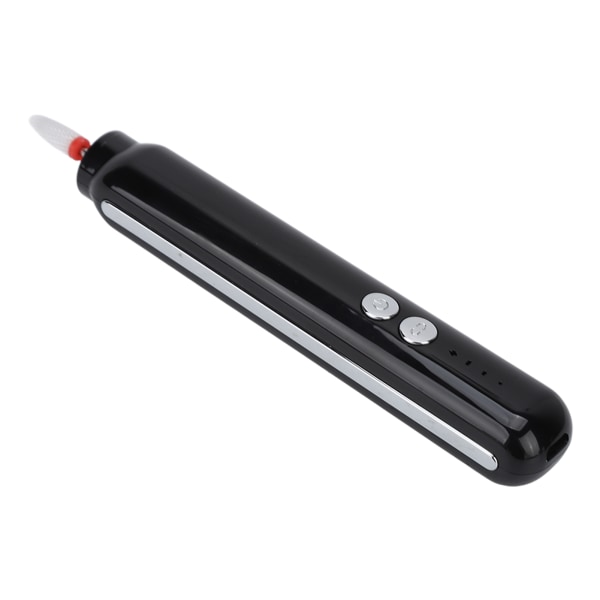 Neglebormaskin USB-lading 3 hastigheter bærbar elektrisk neglefilsett med lys for manikyr pedikyr svart