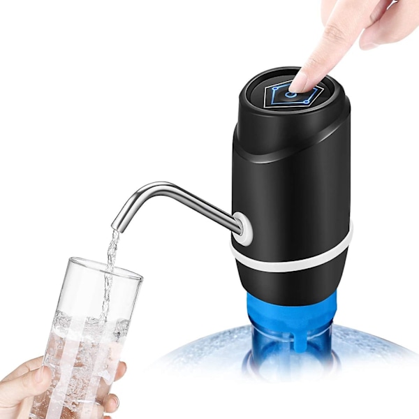 Bärbar elektrisk vattenpump för 2-5 gallons flaskor - USB-laddning, kall dryck, silikonslang