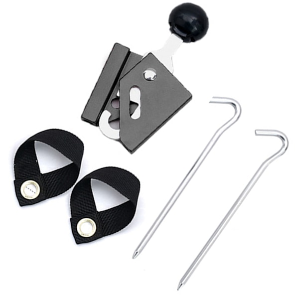 Tältstödhylsa Set Justerbar Singel Aluminiumlegering Utomhus Campingtillbehör 8mm Svart