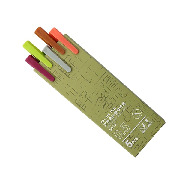 5 stk. gelpenne Morandi farvesystem ABS frostet krop udskiftelig refill marker pen til studerende 5012
