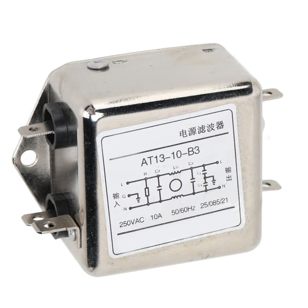 Strømfilter EMI Elektromagnetisk Interferensbestandig Linjekondisjonering 250VAC 10A