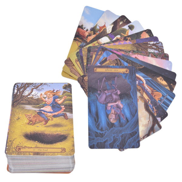 78PCS Wonderland Tarot-kort Divinasjonsverktøy Belagt Papir Engelsk Brettspill for Nybegynnere