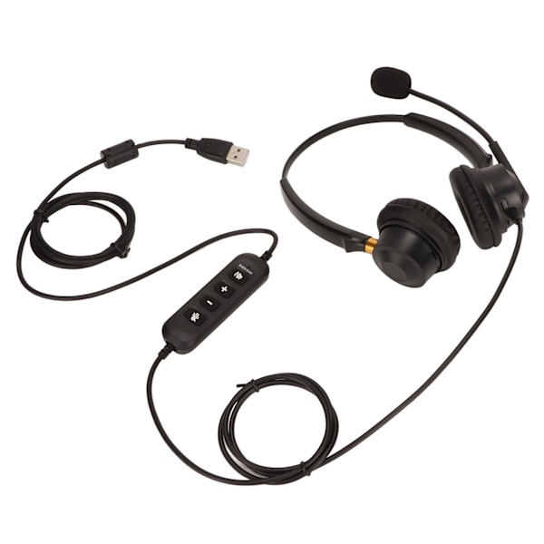 Telefon headset ENC aktiv støyreduksjon dobbel øre volum justerbar mute kontroll USB forretnings headset