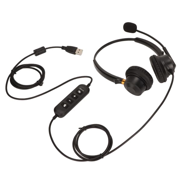 Telefonheadset ENC Aktiv Brusreducering Dubbla Öron Volym Justerbar Tyst Kontroll USB Business Headset