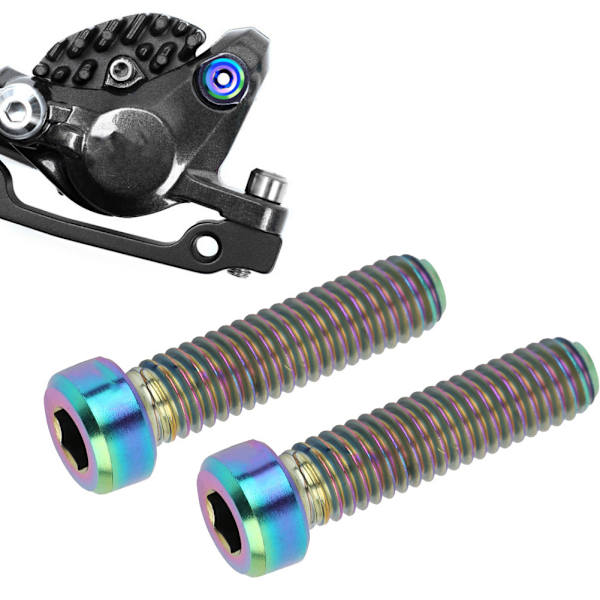 2 st Titanium Legering Bultar Kit Cykelstam sexkantsskruvar Set för landsvägscykel Mountainbike färgglada