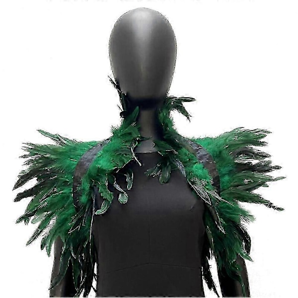 Fjäder Shrug Cape Sjal, Fjäder Shrug Sjal Axel Wrap Cape Choker Krage för Halloween Fest Kostym Tillbehör Typ G