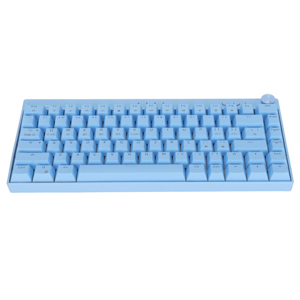 Blå mekanisk tastatur 82-tasters tastatur med tre mod med RGB kompatibel til Windows til IOS til Android Blå switch
