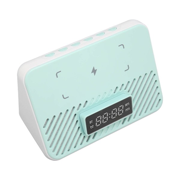 Trådlös laddningsstation 15W 3 i 1 trådlös telefonladdare med Bluetooth-högtalare Digital väckarklocka Blå