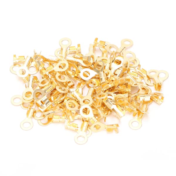 100 stk. ringterminaler i messing, koldpressede kabelkrympeender, stik M4 4,2 mm