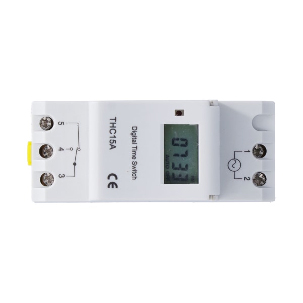 THC15A Programmerbar Timer Guide Rail Typ LCD Tidsreläbrytare för Gatulampa Neonljus DC 24V