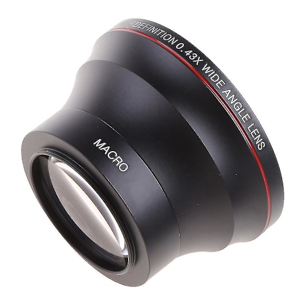 Professionellt supervidvinkelobjektiv med makro, 0,43x förstoring - 49mm/52mm/55mm/58mm