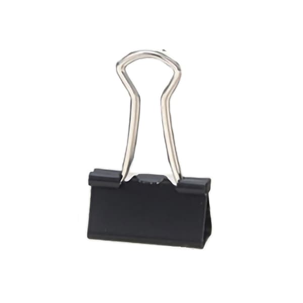 Holdbare taskeklemmer i rustfrit stål til mad, tøj, kontor, husholdning, skole - Sort 25 mm