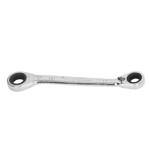Kaksoispääratchet-avain 12-14 mm 72-hampainen kromivanadiumteräksinen kaksipäinen räikkäavain autokorjaukseen