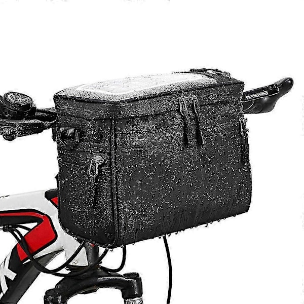 Cykelstyre Väska Multifunktionell Vattentät Cykel Framväska Cykelram Väska Midjeväska Axelväska C