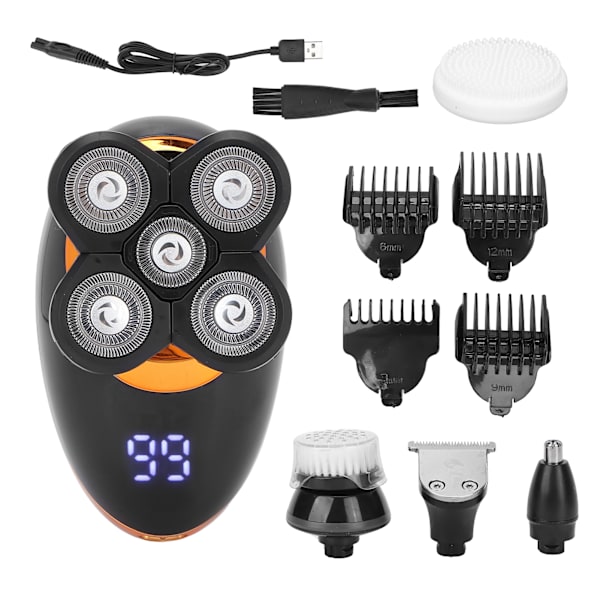 Multifunktionell elektrisk rakapparat, uppladdningsbar hushållshårklippare, näshårstrimmer, groomingkit