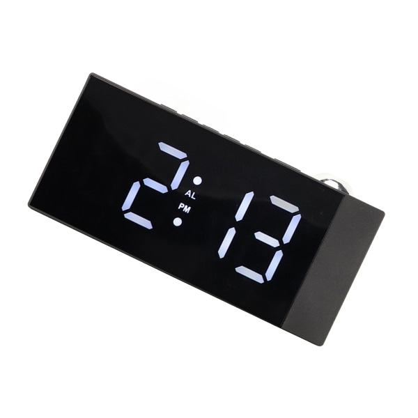 Projektion digital väckarklocka 180 graders rotation Ljusstyrka Justerbar USB laddning LED-väckarklocka för kontor i sovrummet Vitt ljus