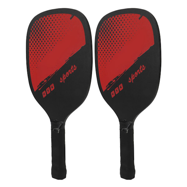 Pickleball-racketset med ergonomisk design, 1 par träpickleball-paddel med 4 bollar och bärväska för inomhus- och utomhusträning, röd